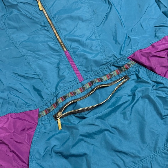 LL Bean Windbreaker Jacket Mens Pullover Aztec Hooded Anorak Vintage 90s Sz XL - Picture 12 of 12